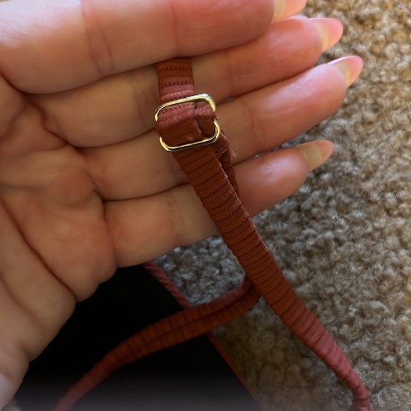 Brown Rust Color Ribbed Bikini Top - Picture 3 of 3